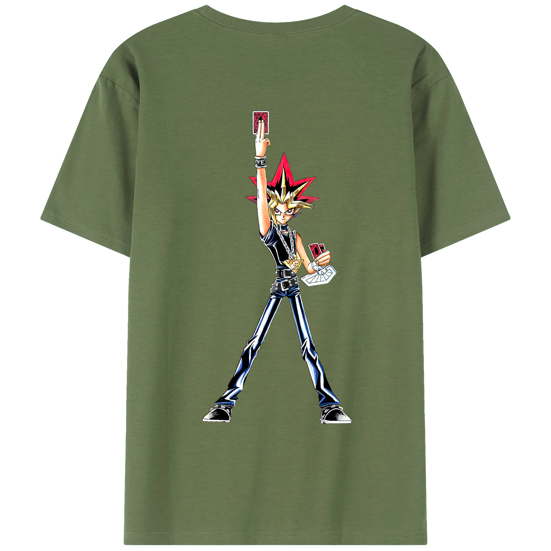 （画像用） 遊☆戯☆王 Yu-Gi-Oh! 綿100％ メンズ半袖Tシャツ（バックプリント） 通気性